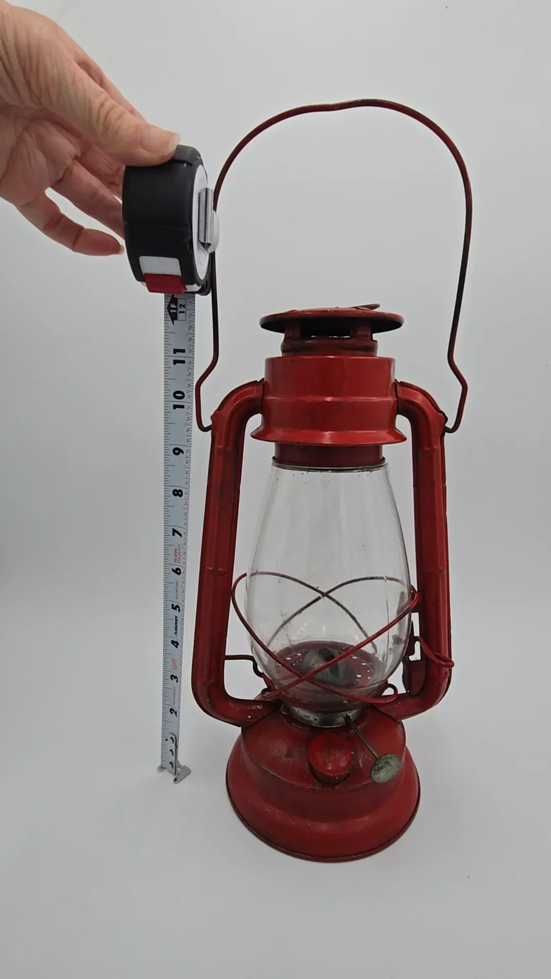 Vintage Winged Wheel No. 500 Red Hurricane Lantern Made in Japan Kerosene Lamp