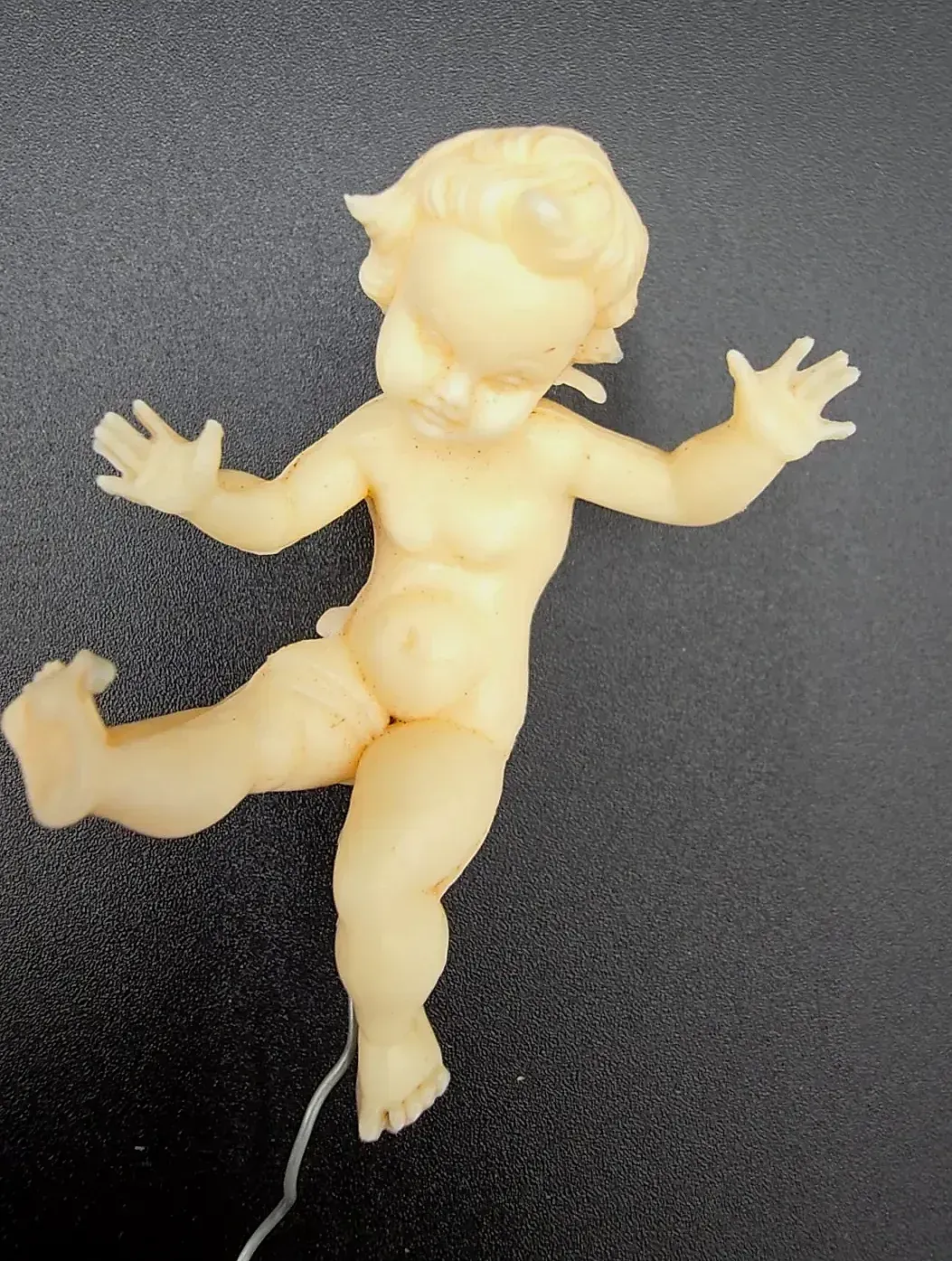 Vintage Made in Hong Kong Plastic Baby Picks Figures Lot of 3 Floral Cake Craft Decorations