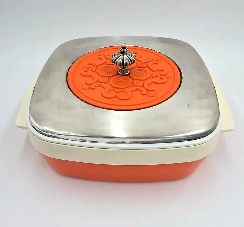 Vintage Gorham Silverplate Spanish Collection Orange Insulated Casserole Dish