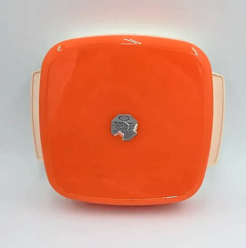 Vintage Gorham Silverplate Spanish Collection Orange Insulated Casserole Dish — underside
