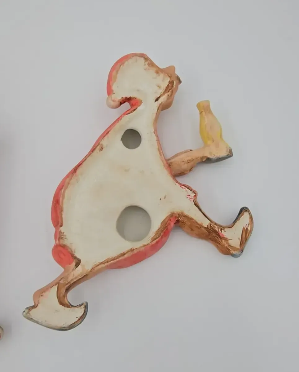 Vintage Arnel's Ceramic Race to the Outhouse Wall Hanging Plaque Set