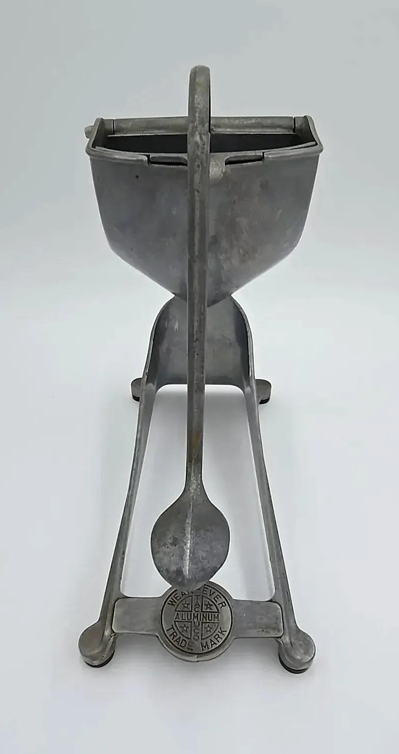 Vintage Wear-Ever Cast Aluminum Citrus Juicer Press (1930s-1950s) — side view