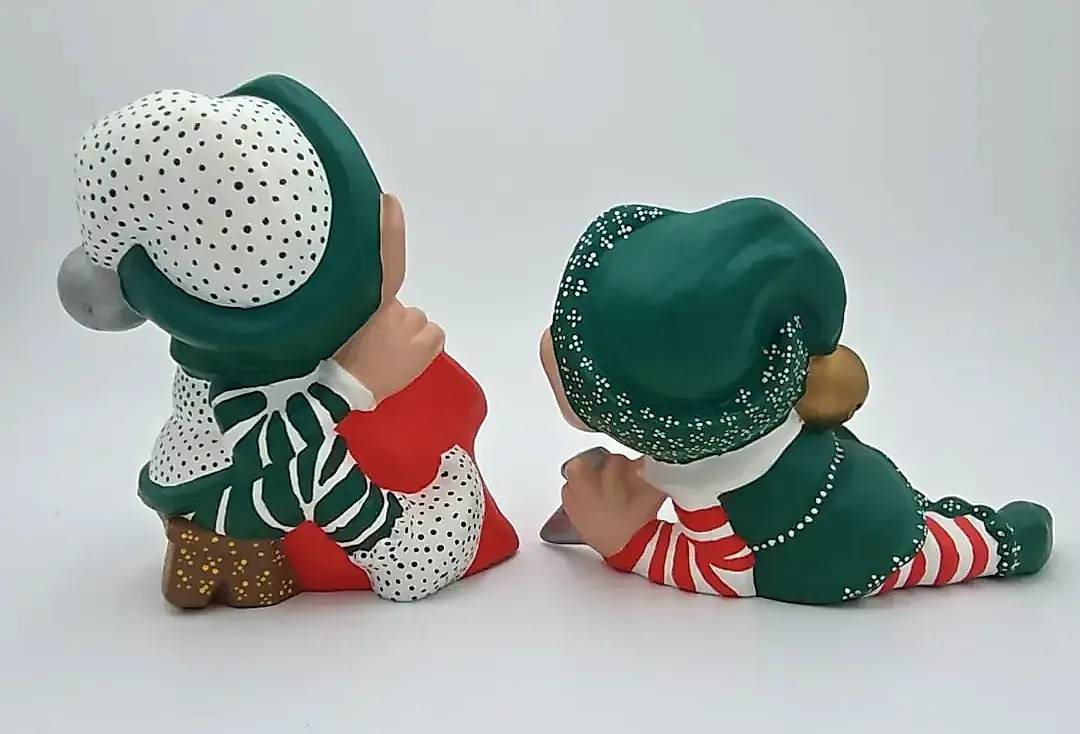 Vintage RR Marked Christmas Elf Pair