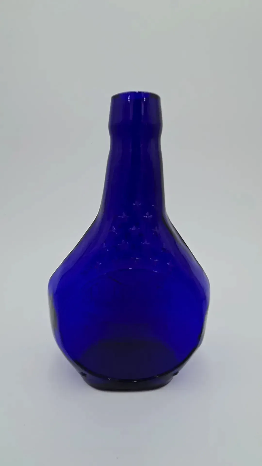 1981 First Baptist Church Chelmsford MA Cobalt Blue Commemorative Glass Bottle