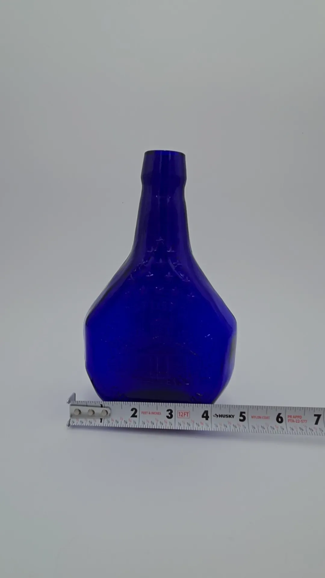 1981 First Baptist Church Chelmsford MA Cobalt Blue Commemorative Glass Bottle