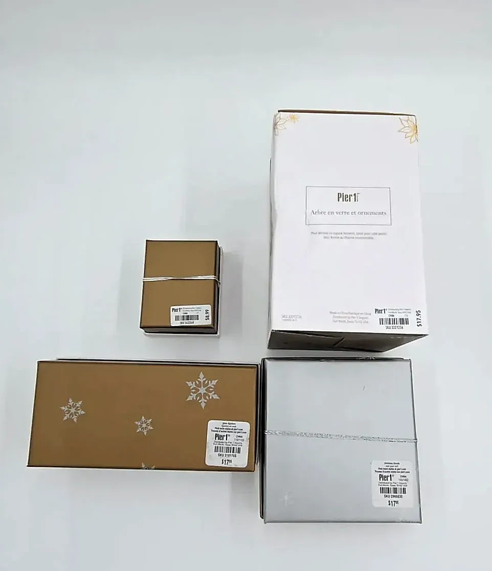 Pier 1 Imports "Christmas Friends" Art Glass Figurine Set - Santa & Snowman — maker's mark