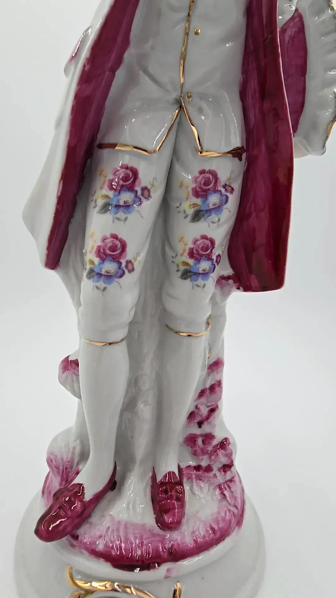 Vintage Porcelain 18th Century Style Court Gentleman Figurine Hand Painted