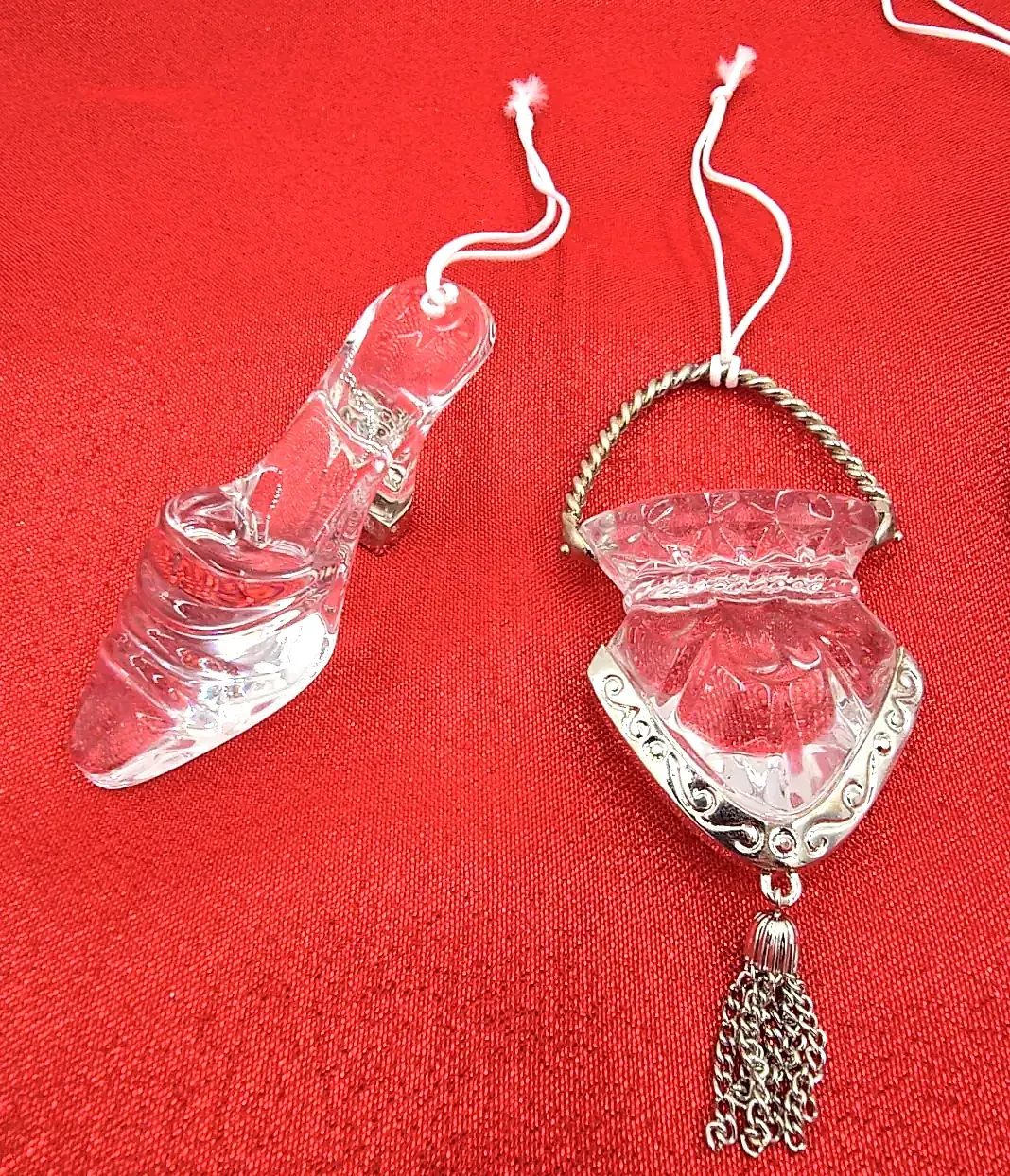Lot of 5 Vintage Lenox Lead Crystal Christmas Ornaments  Boxed — detail