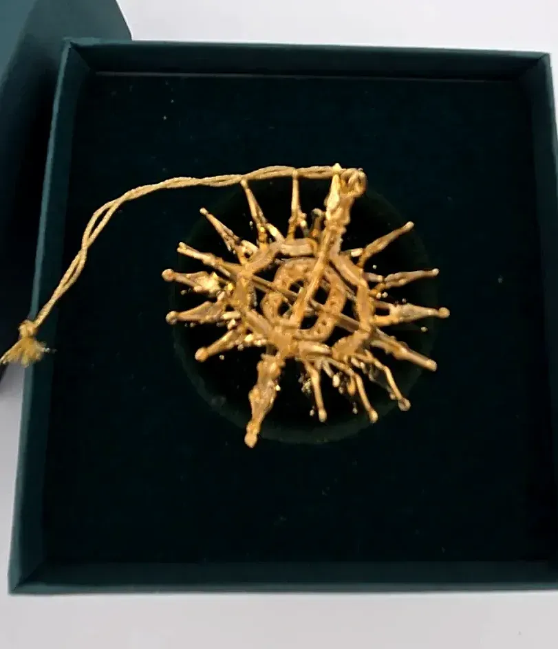 Vtg Baldwin Brass Sunburst Snowflake 3D Christmas Ornament Boxed 1997 — detail