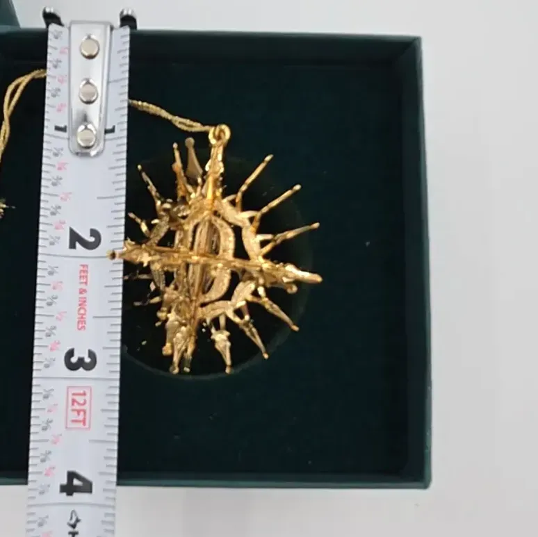 Vtg Baldwin Brass Sunburst Snowflake 3D Christmas Ornament Boxed 1997 — maker's mark