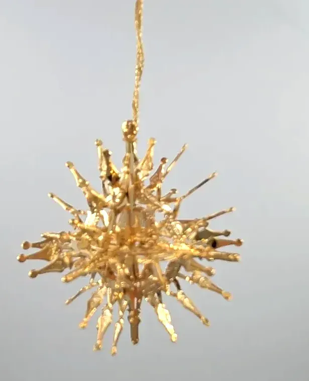 Vtg Baldwin Brass Sunburst Snowflake 3D Christmas Ornament Boxed 1997 — side view
