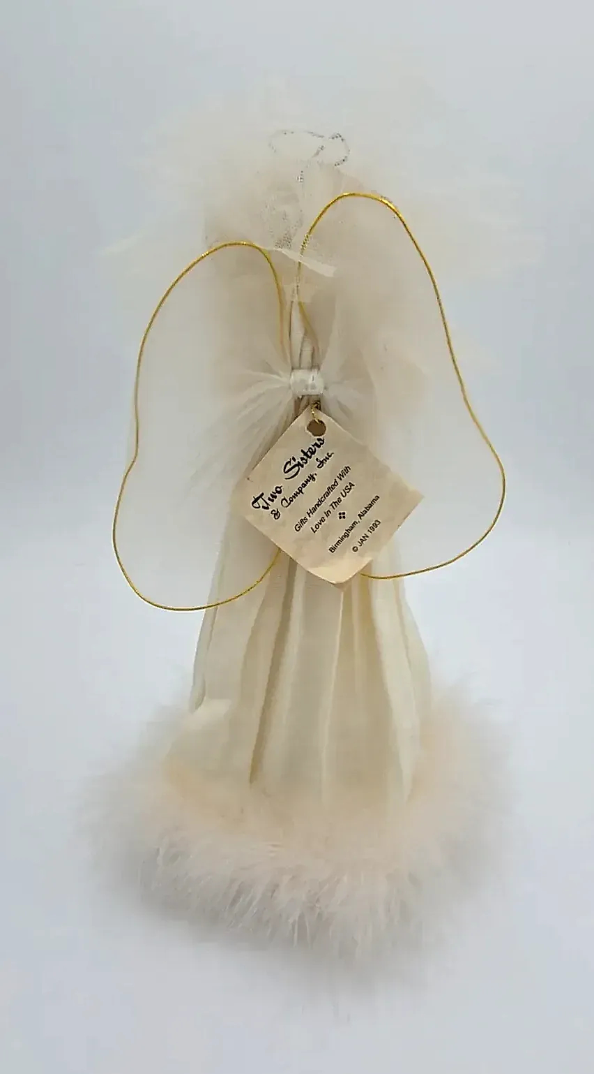 Vintage 1993 Two Sisters & Co Beagle Angel Tree Topper Dog Christmas Decor — detail