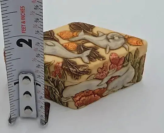Jardinia Harmony Kingdom "Water Babies" Dolphin Trinket Box — underside