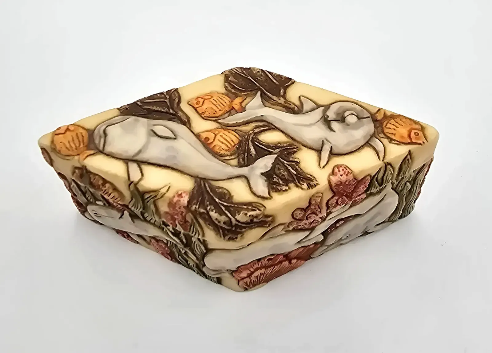 Jardinia Harmony Kingdom "Water Babies" Dolphin Trinket Box