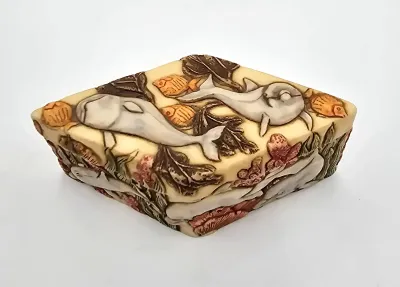 Jardinia Harmony Kingdom "Water Babies" Dolphin Trinket Box