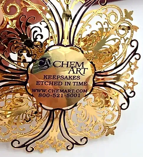 Baldwin Peace Dove Christmas Ornament 24k Gold Finish Brass Chem Art Boxed — maker's mark