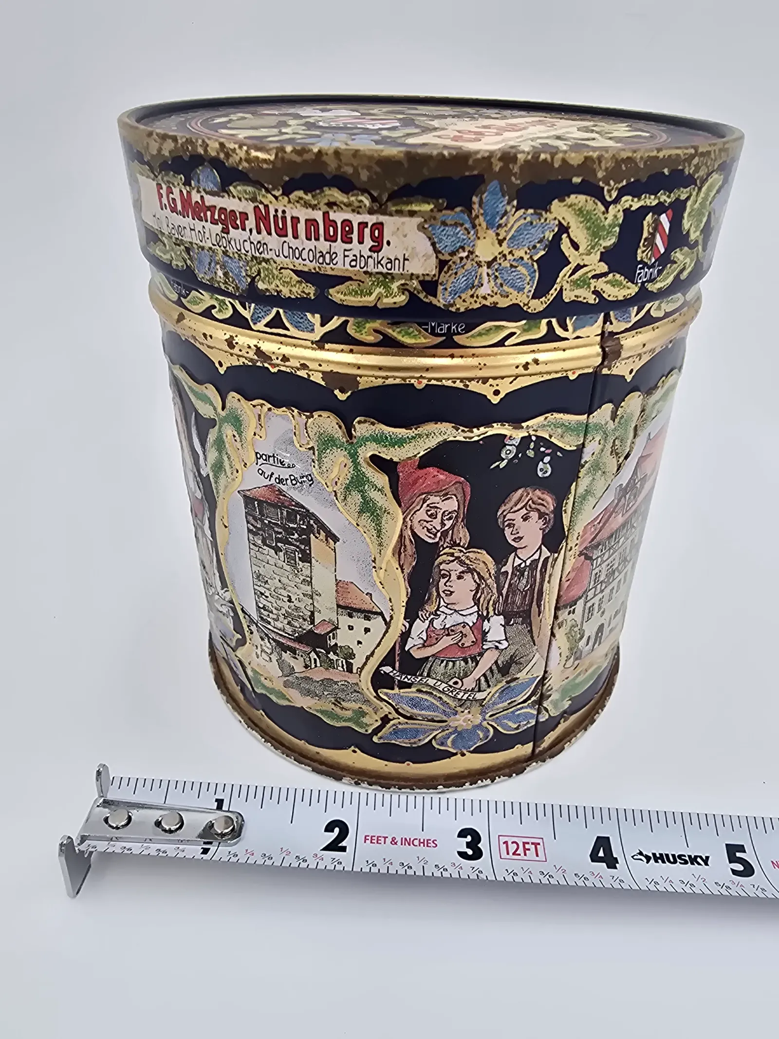 Vintage S.G. Metzger Nurnberg Germany Elisen Lebkuchen Fairy Tale Tin 1991