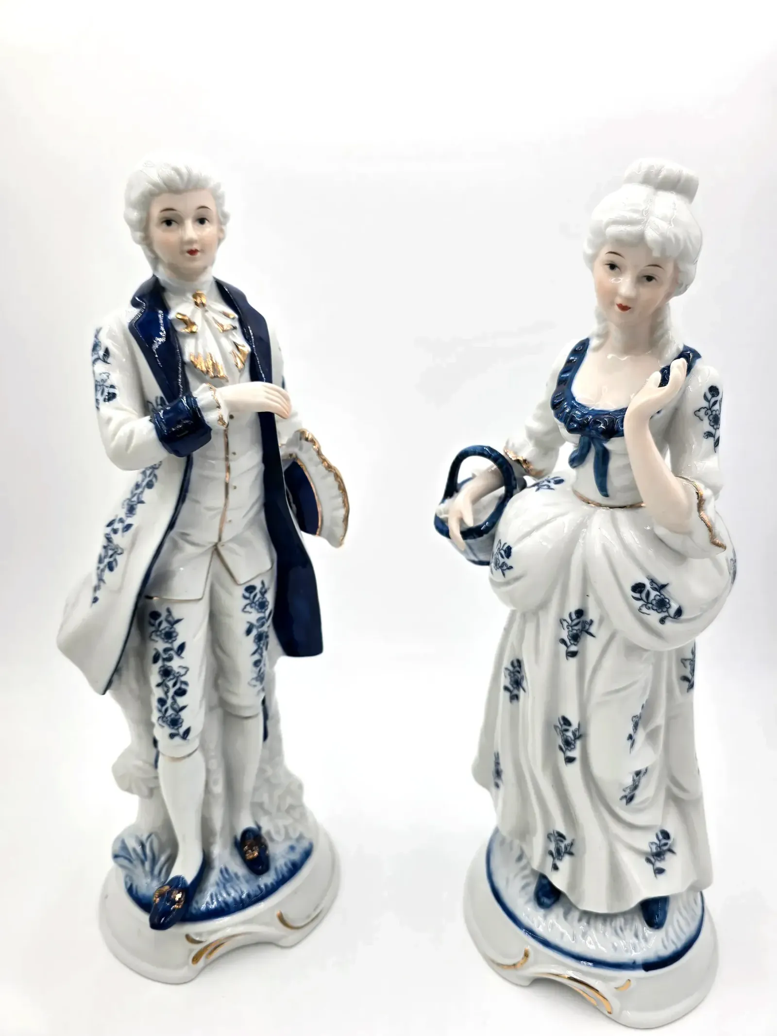 Vintage Empire by Haruta Japan Pair Porcelain Victorian Gentleman Lady Figurines