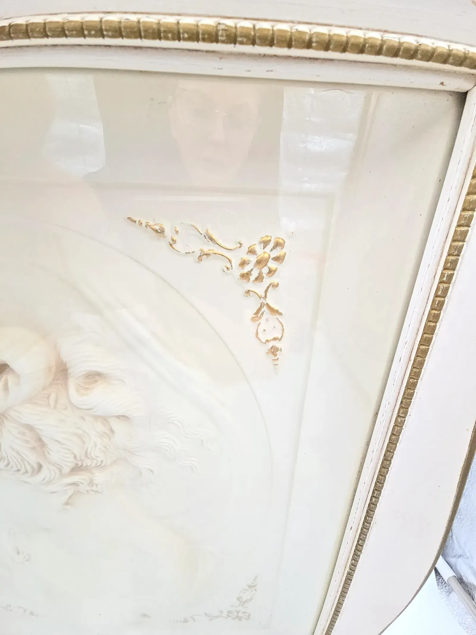 Vtg Turner Wall Accessory West Wind Lady Cameo Portrait 3D Relief Shadowbox Framed — maker's mark