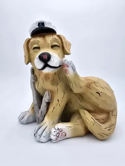 Golden Retriever Sailor Captain Dog Resin Figurine Nautical Beach Decor