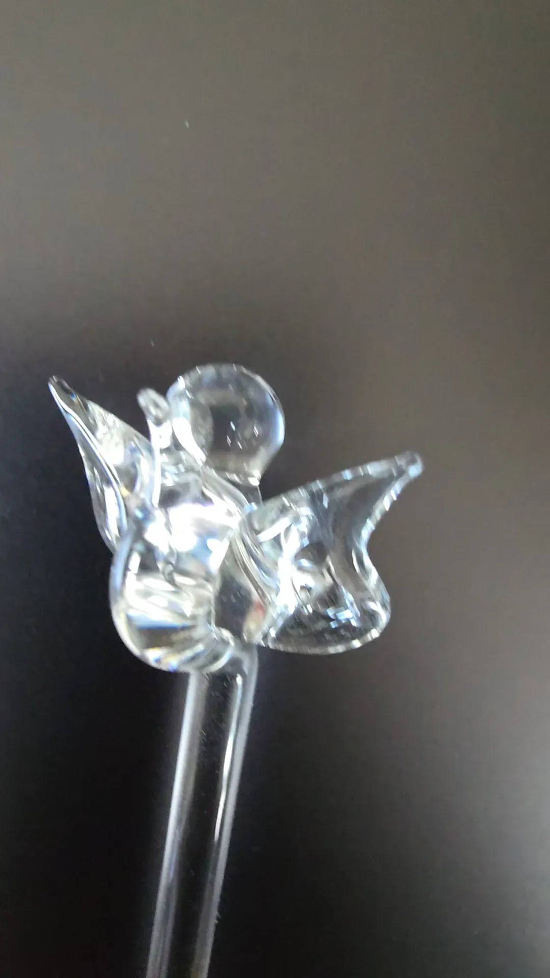 Vintage Hand Blown Glass Bird Swizzle Sticks Cocktail Drink Stirrers Set of 4