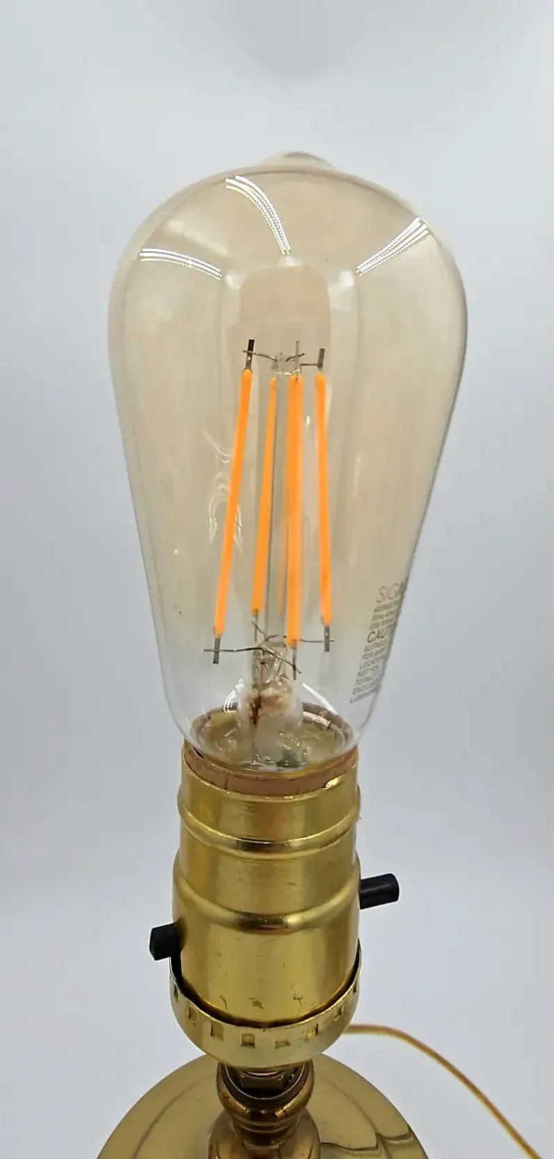 Vintage Lenox Fruits of Life Porcelain Brass Table Lamps Pair  Works — underside