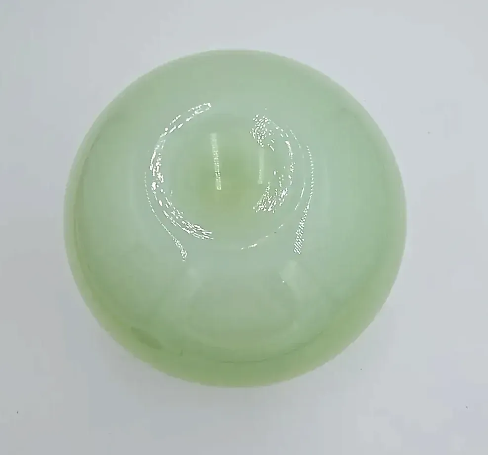 Large Heavy Two-Tone Green Art Glass Orb Bowl Vase Modern Decor — maker's mark