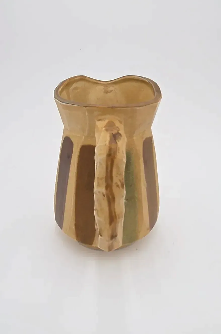 Vintage MCM Art Pottery Creamer Pitcher Earth Tone Drip Glaze Japan