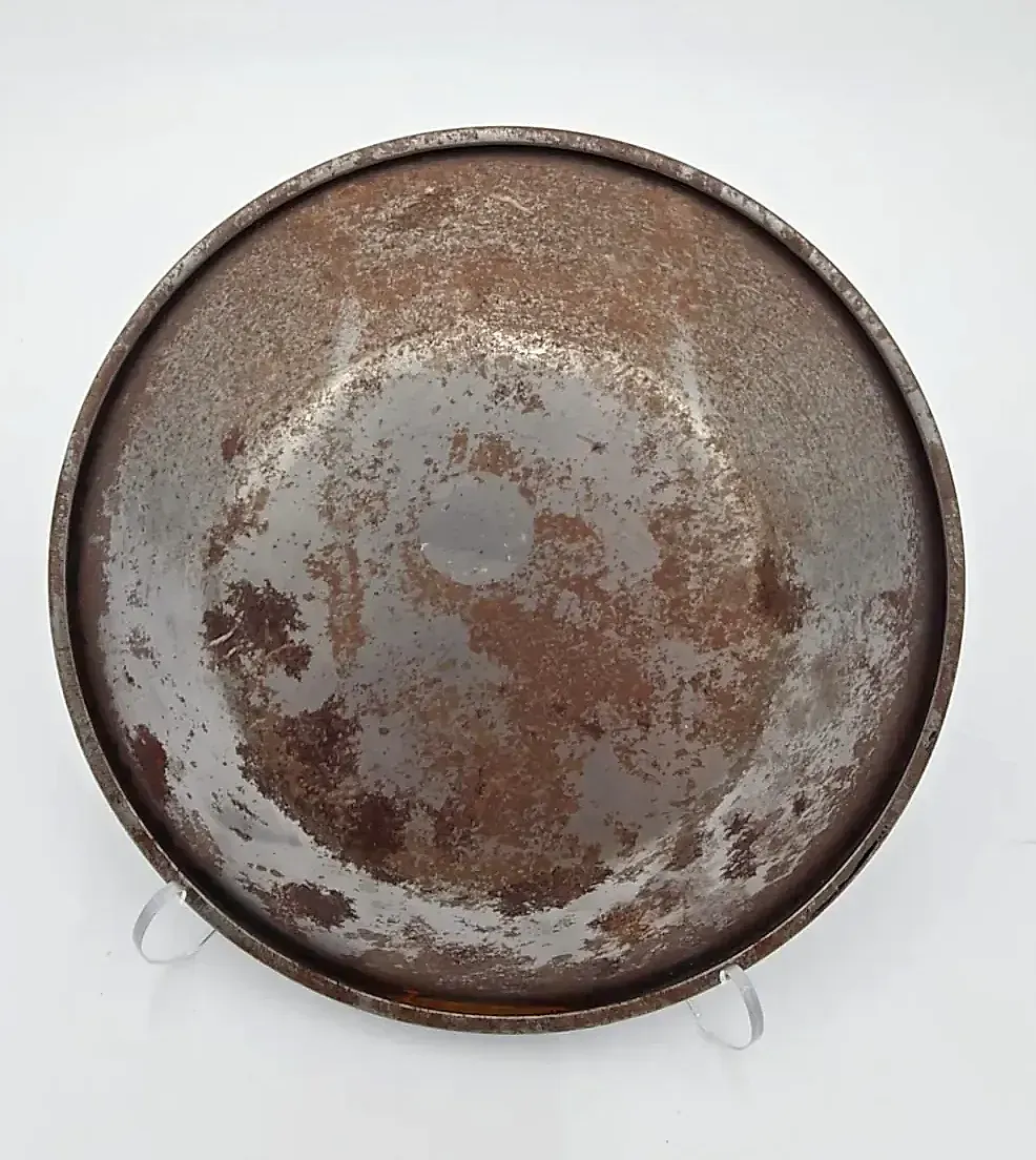 Hand Painted Winter Landscape Metal Tray Signed Nichols Aurora Borealis Snow Scene