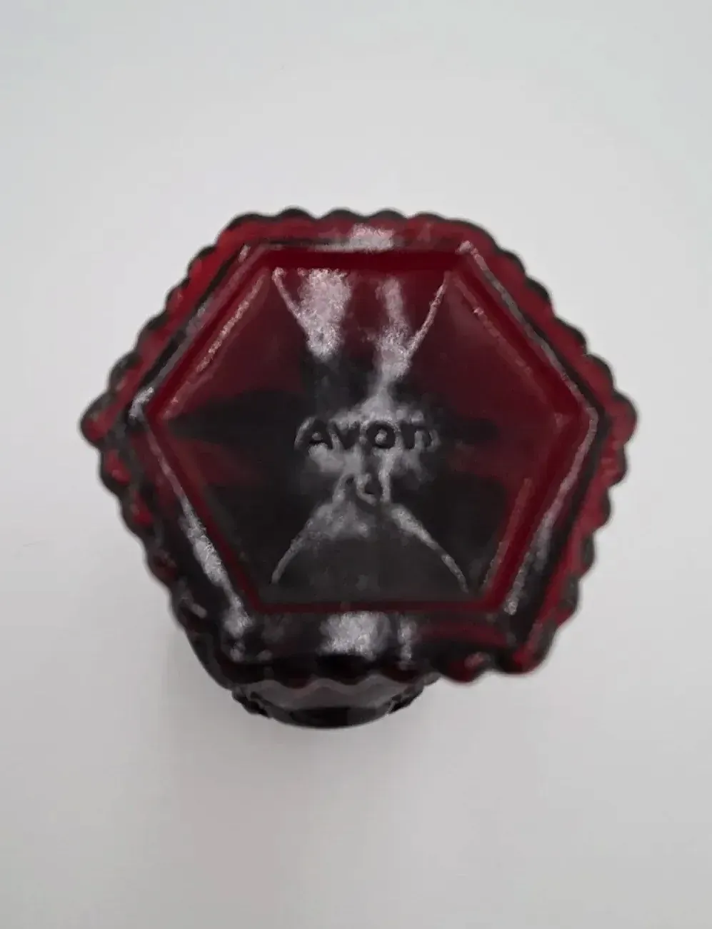 Vintage Avon Cape Cod Ruby Red Glass Goblet Wine Water Glass Footed Stemware