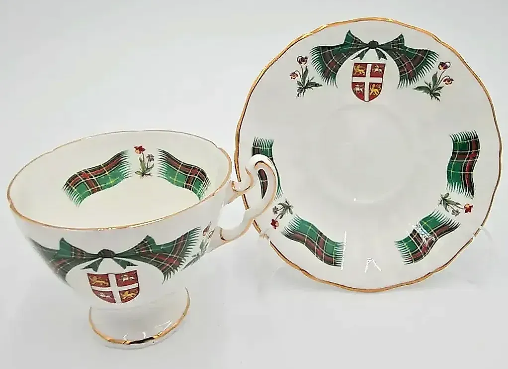 Royal Adderley Newfoundland Tartan Fine Bone China Tea Cup & Saucer Made in England