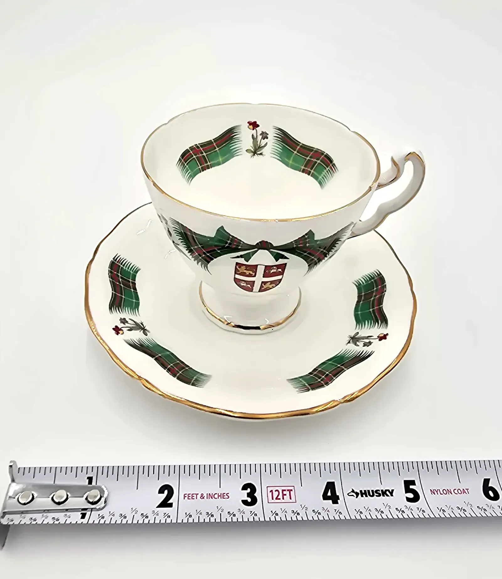 Royal Adderley Newfoundland Tartan Fine Bone China Tea Cup & Saucer Made in England