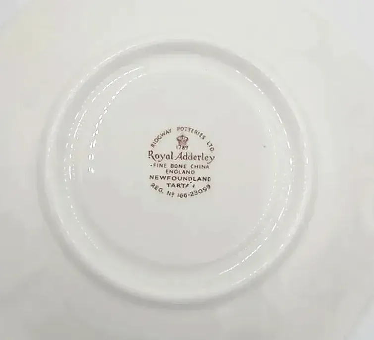 Royal Adderley Newfoundland Tartan Fine Bone China Tea Cup & Saucer Made in England