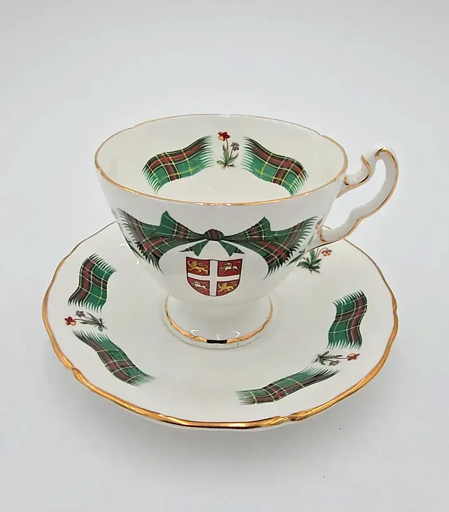 Royal Adderley Newfoundland Tartan Fine Bone China Tea Cup & Saucer Made in England