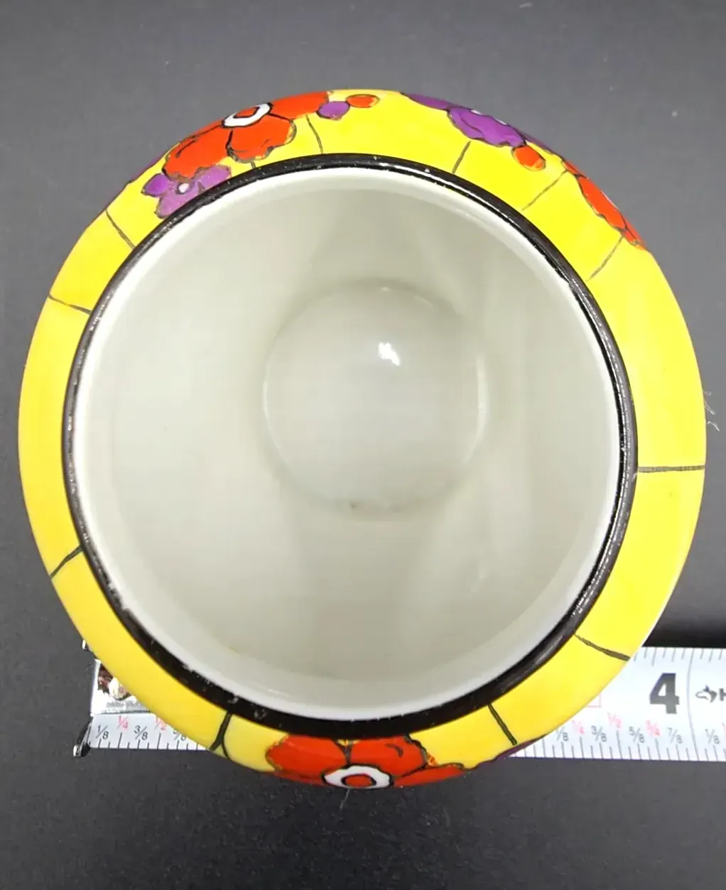 Vintage Noritake Art Deco Yellow Floral Cabinet Vase Wreath M Mark Made Japan — underside