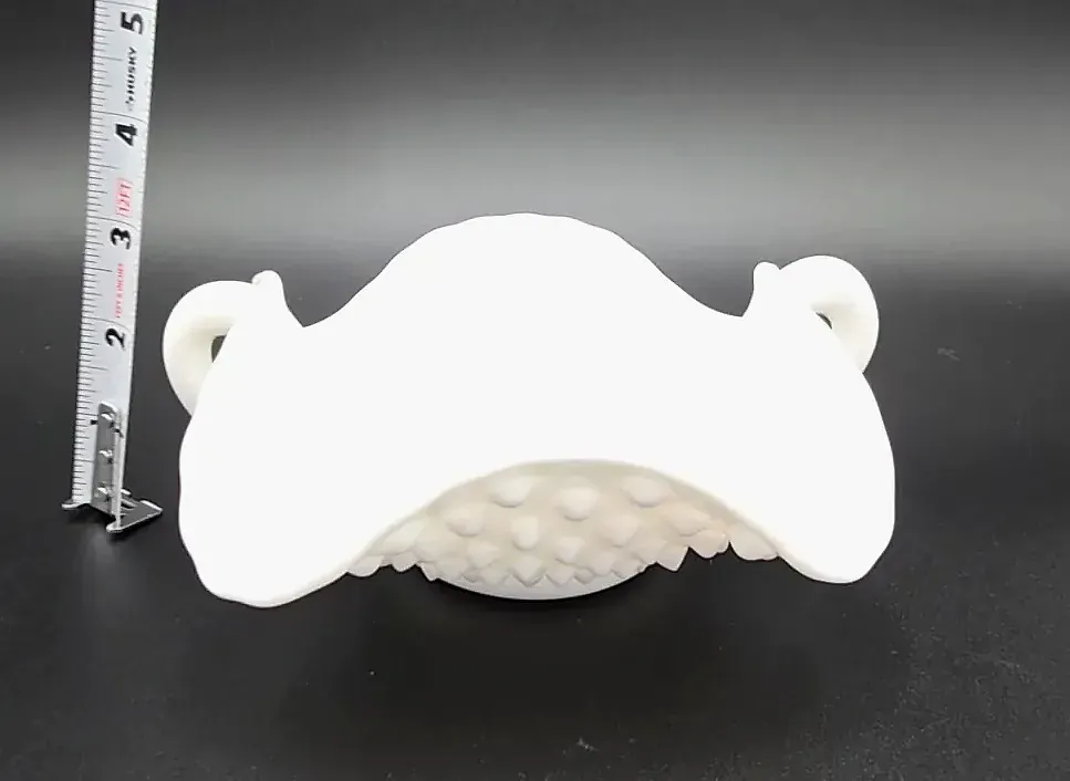 Vintage White Milk Glass Double Handled Ruffled Bowl