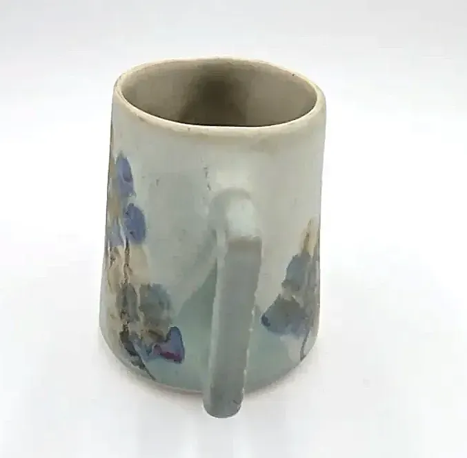 Kent Follette Studio Pottery Fish Mug Handcrafted Art Ceramic Coffee Cup Signed — underside