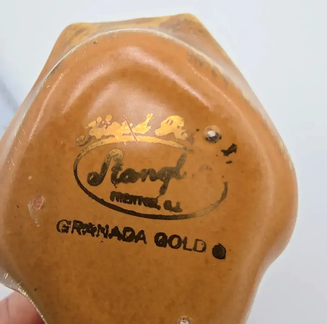 Vintage Stangl Pottery Granada Gold Swan Planter 22KT Gold USA Trinket Dish