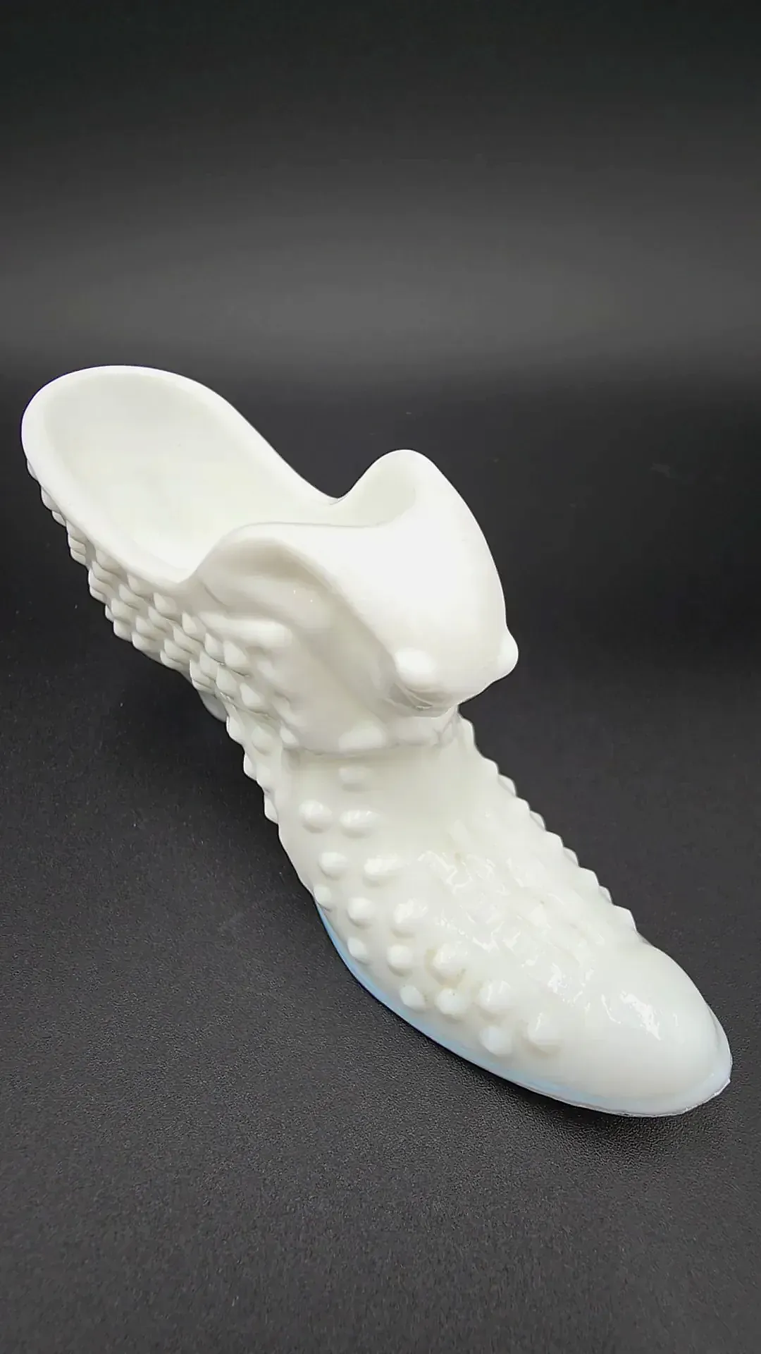 vintage milk glass slipper