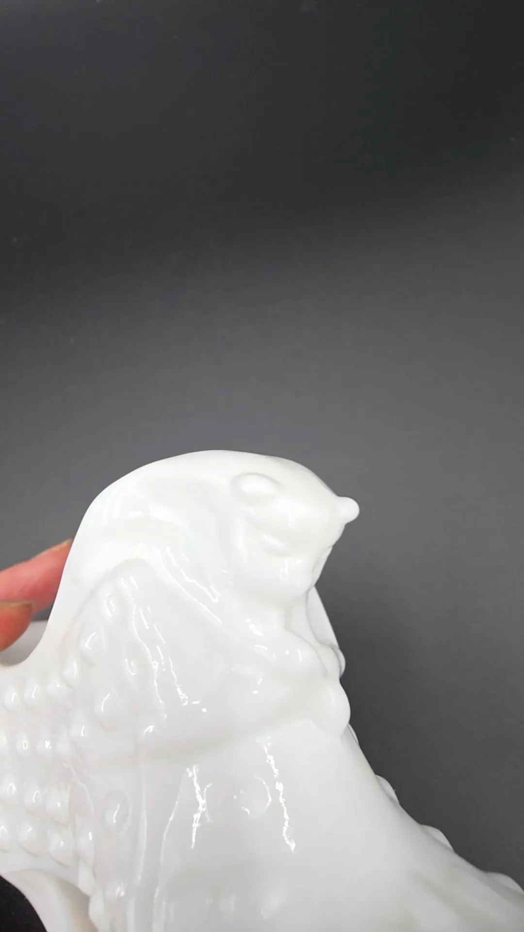 vintage milk glass slipper