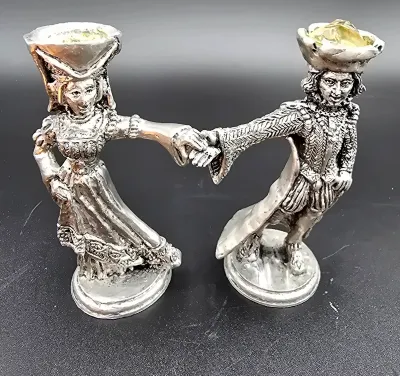 Vintage Fellowship Foundry Arthur Guinevere Pewter Wedding Goblets AS IS