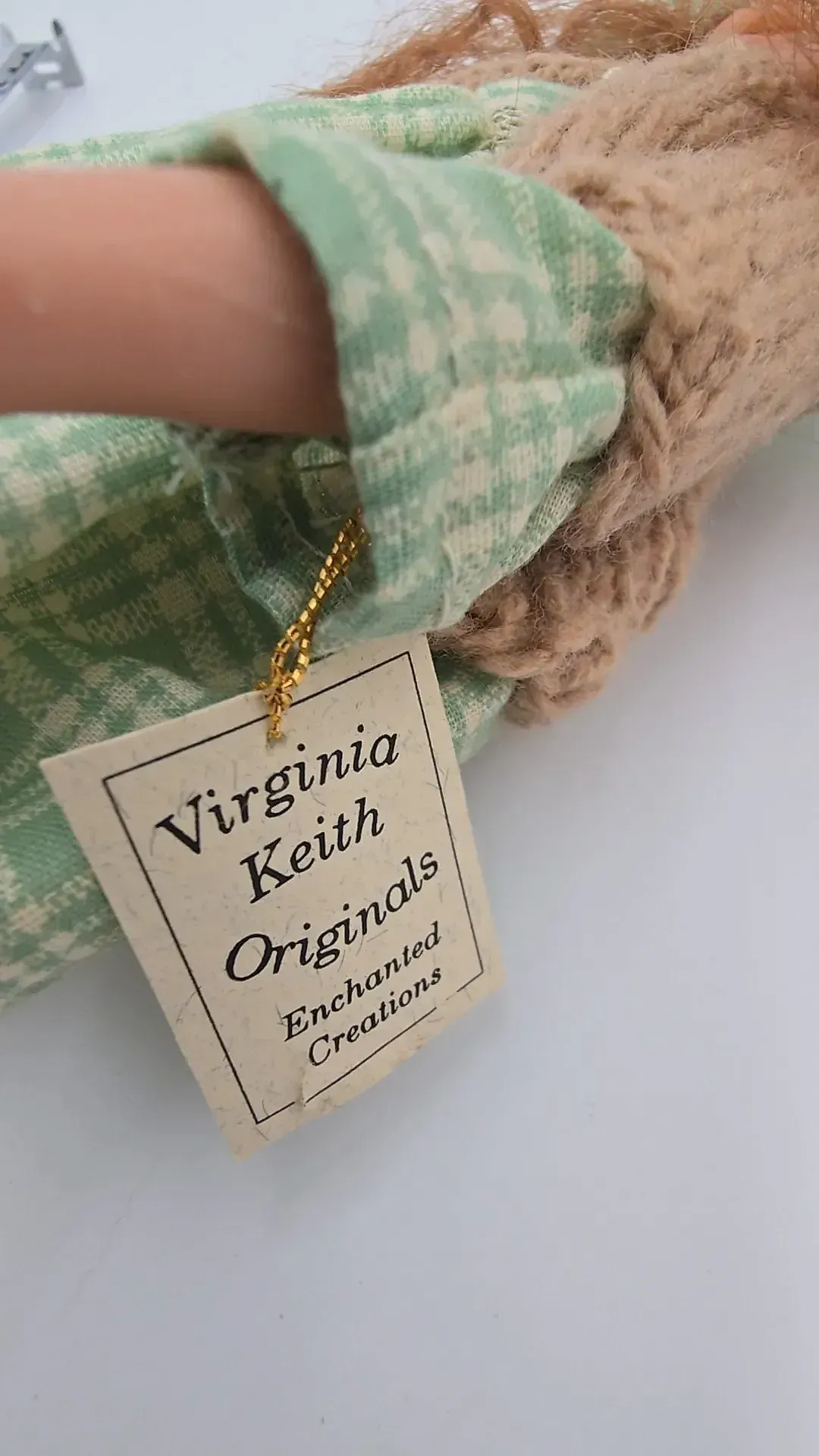 Virginia Keith Originals Enchanted Creations Cindy Handmade Doll 8" w/ Box & Tag — underside