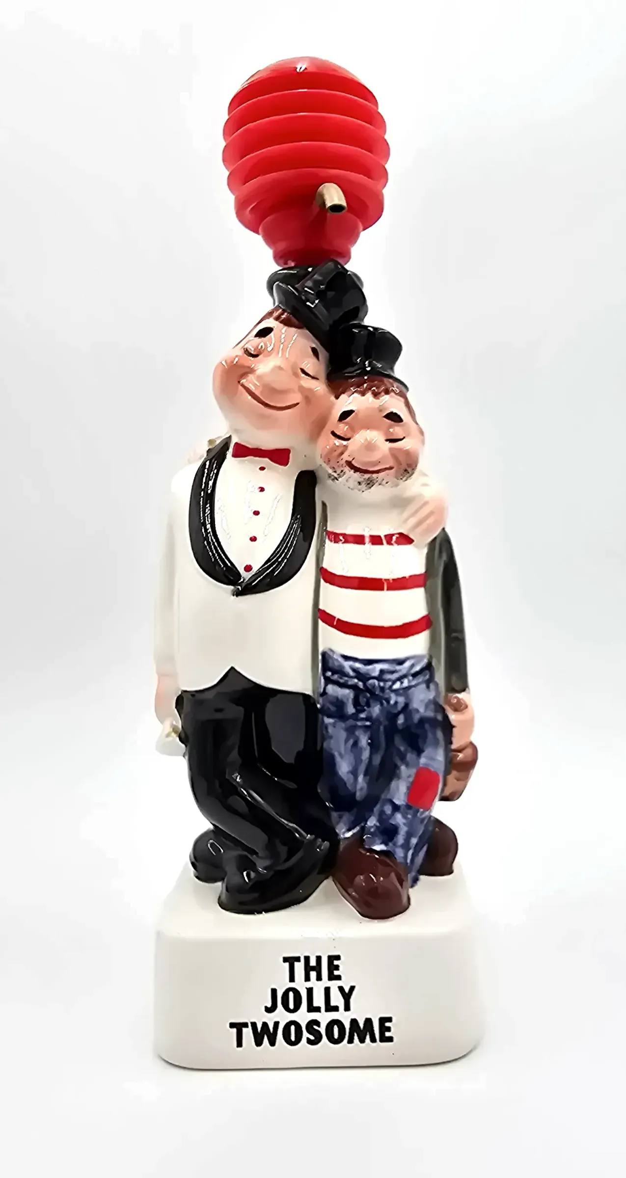 Vintage The Jolly Twosome Liquor Bottle Stopper Pourer Barware Waiter Sailor