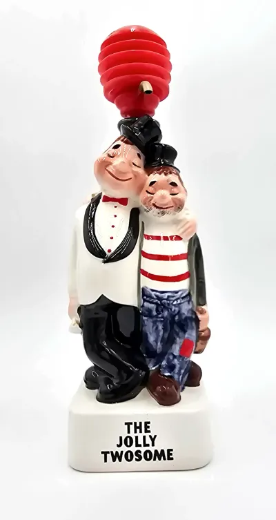 Vintage The Jolly Twosome Liquor Bottle Stopper Pourer Barware Waiter Sailor