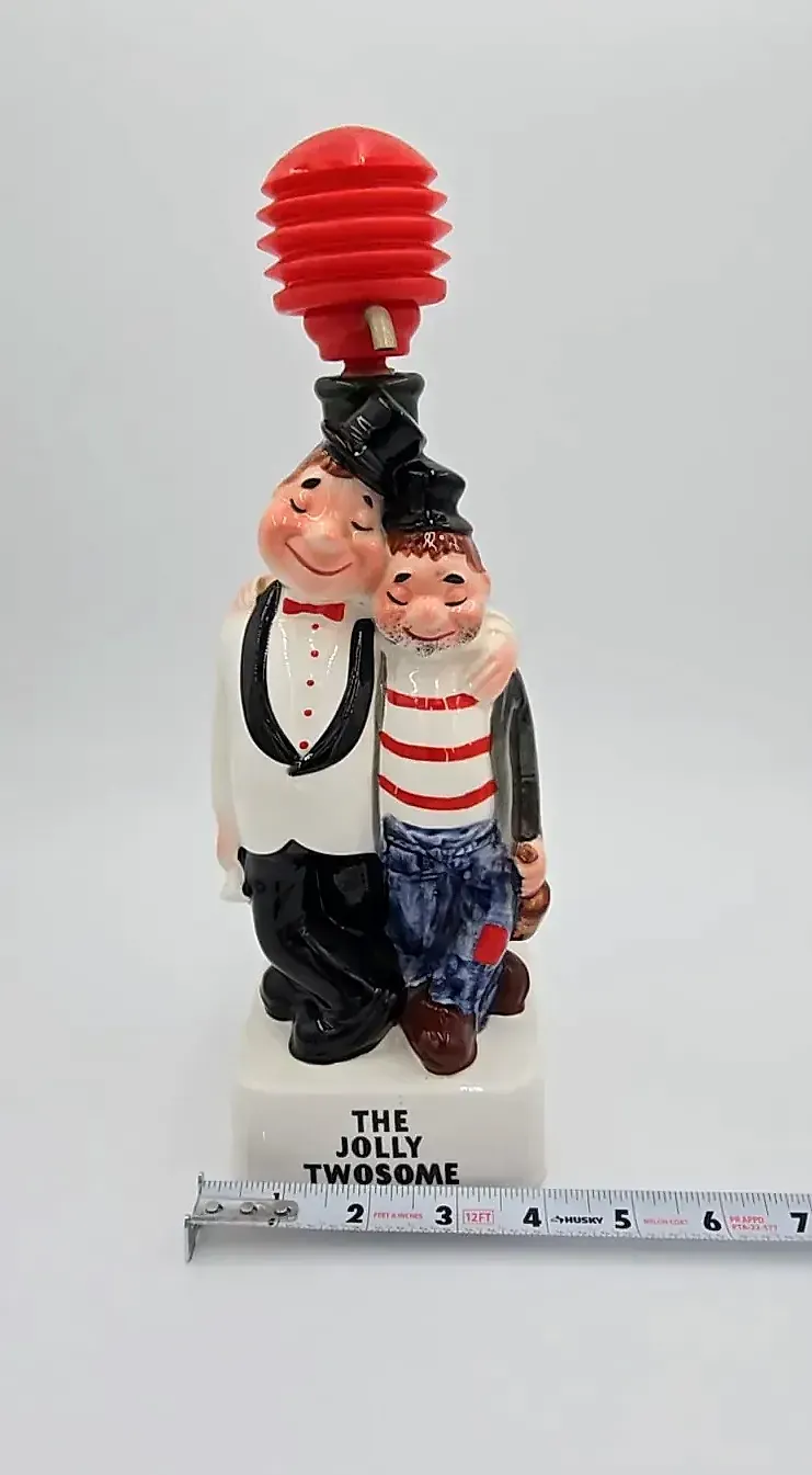 Vintage The Jolly Twosome Liquor Bottle Stopper Pourer Barware Waiter Sailor