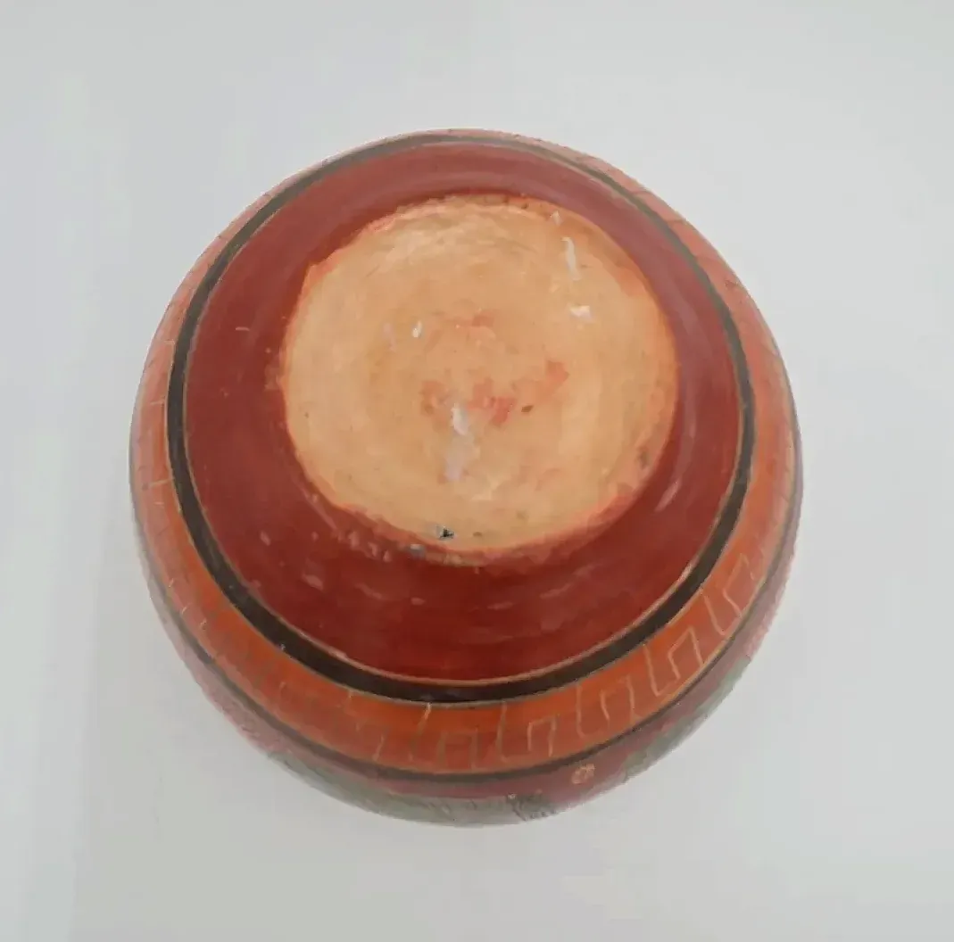 Southwestern Pottery Vase & Bowl Set Hand Painted Mexican Pueblo Style Decor