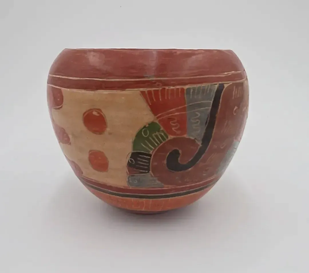 Southwestern Pottery Vase & Bowl Set Hand Painted Mexican Pueblo Style Decor
