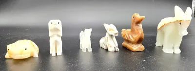 Lot of 6 Vintage Hand Carved