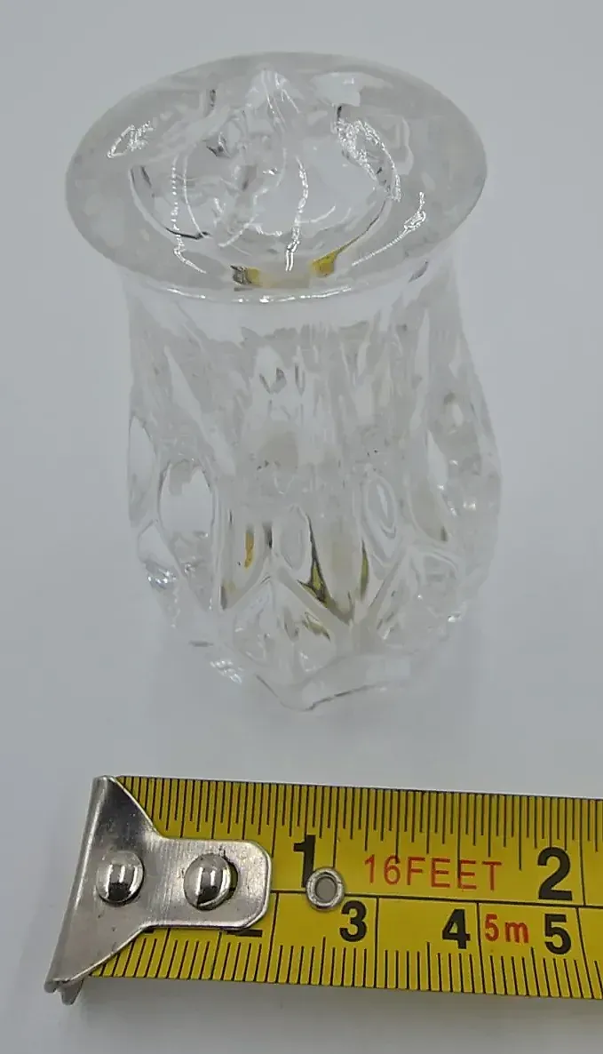 Vintage Gorham King Edward Full Lead Crystal Salt & Pepper Shaker Set Germany — detail
