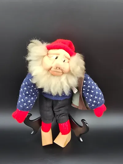 Vintage Tregaardens Julehus Norwegian Nisse Doll Drøbak Backpack Wooden Shoes